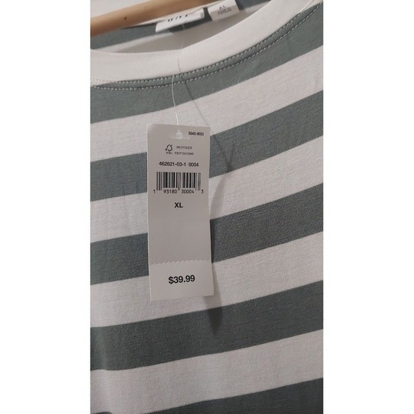 GAP‎ Womens XL Sleeveless Dress Striped Gray White Casual Maxi Tank - Picture 5 of 13